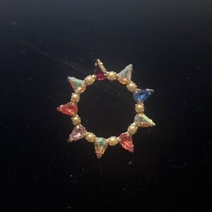 Vintage 1950s B David  Mother's Circle Austrian Crystal Birthstone Brooch